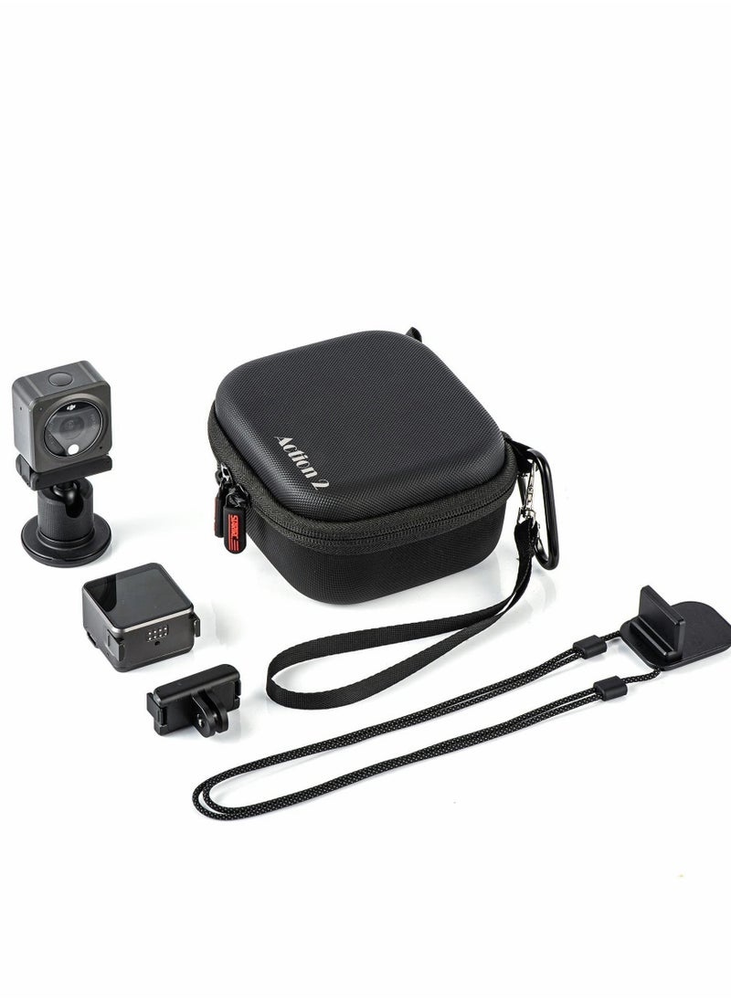 Y&D - Mini Carrying Case Protective Storage Bag with Surface-Waterproof for DJI Action 2 Dual-Screen Combination Accessory Drop-Proof Box Travel and (Black) - Image 1