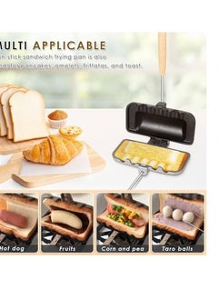 Generic Sandwich Maker, Breakfast Sandwich Maker, Hot Dog Toaster, Grilled Cheese Maker Nonstick Sandwich Maker Flip Grill Pan for Breakfast Pancakes, Toast, Omelets  - Image 2