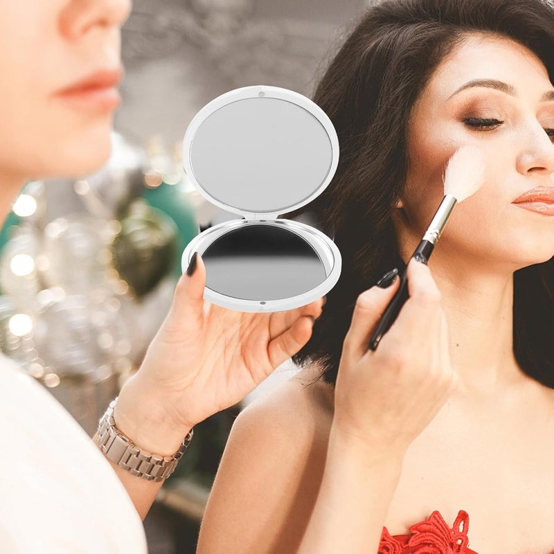 Folding Compact Travel Mirror 5X Magnifying Small Handheld Makeup Mirror Portable Mini Round Flip for Women Outdoor Pocket Use - Image 5