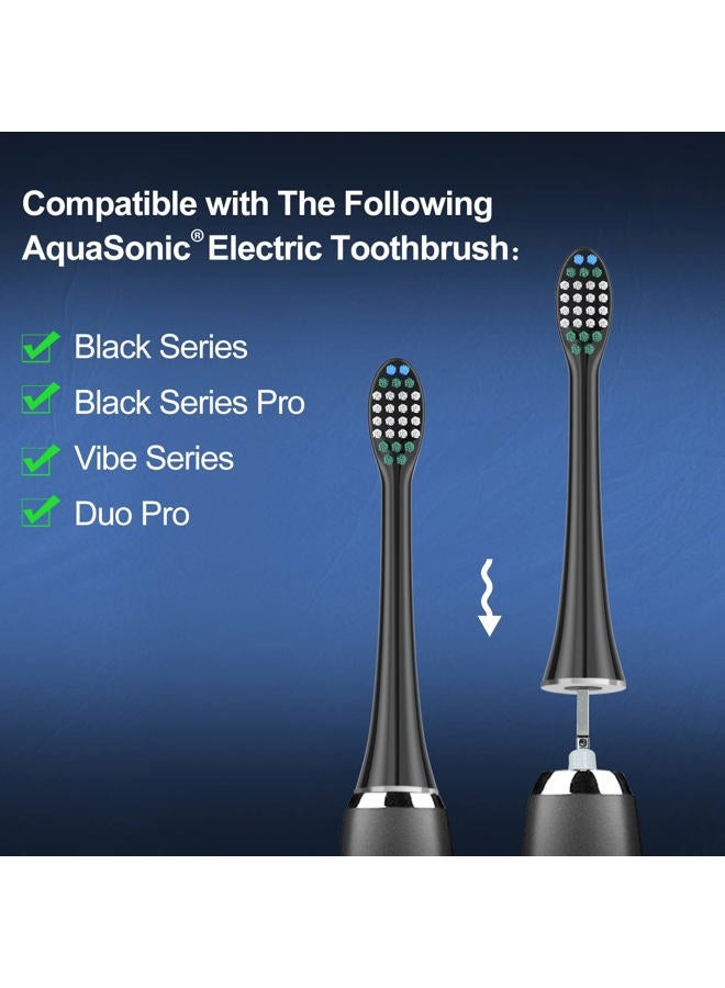 Harobey Replacement Toothbrush Heads Compatible with AquaSonic Black Series, Vibe Series, Black Series Pro,and for Duo Series Pro Electric Toothbrush Black, Pack of 5 - Image 3
