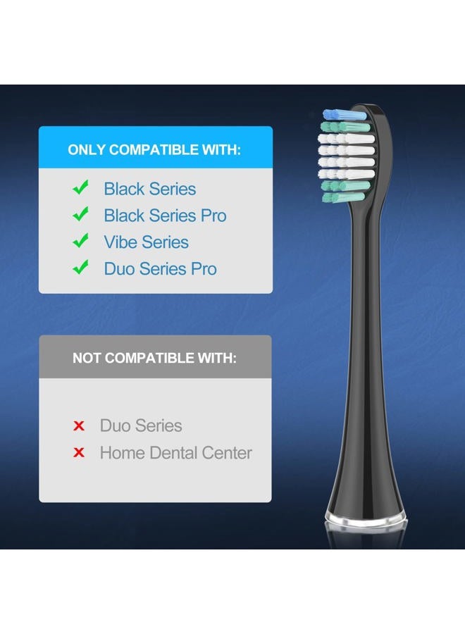 Harobey Replacement Toothbrush Heads Compatible with AquaSonic Black Series, Vibe Series, Black Series Pro,and for Duo Series Pro Electric Toothbrush Black, Pack of 5 - Image 2