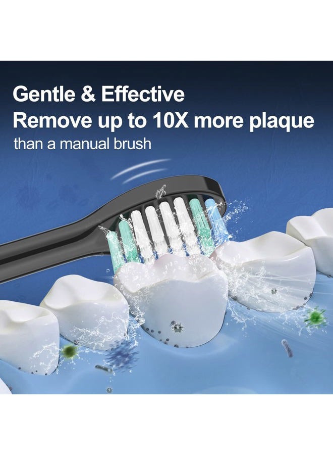 Harobey Replacement Toothbrush Heads Compatible with AquaSonic Black Series, Vibe Series, Black Series Pro,and for Duo Series Pro Electric Toothbrush Black, Pack of 5 - Image 5