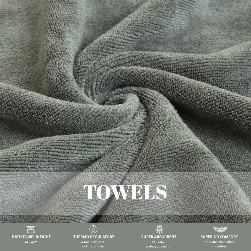 HOUSSE HOUSSE Premium Microfiber Bath Towel Large 60 * 120 cm Quick Dry Towels Specially for Kids Age 0-16 Years | Super Soft Plush 450 GSM | Ultra Absorbent for Home Swimming Sports & Travel (Dusty Olive)  - Image 4