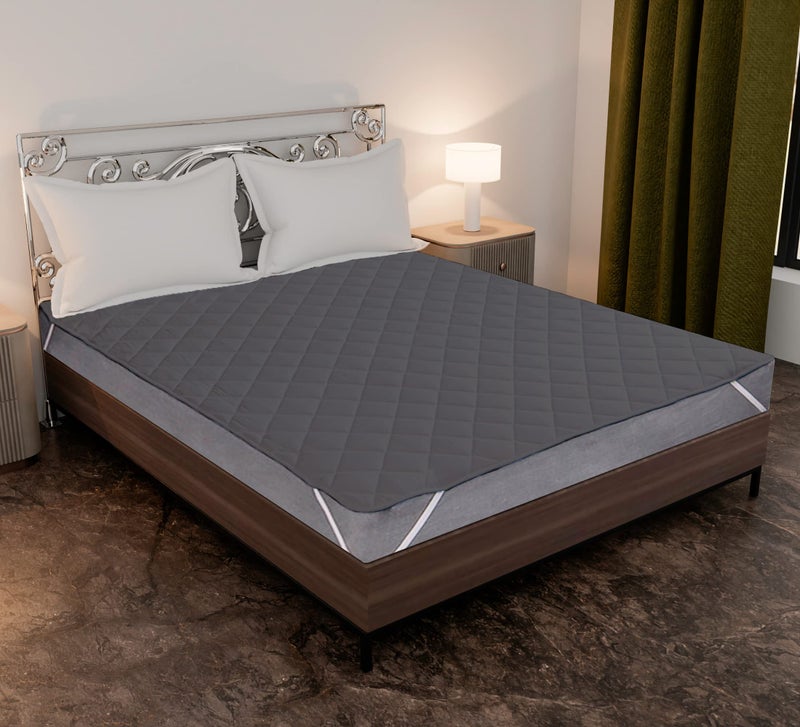 ACHIR 100% Waterproof Polycotton Breathable Corner Elastic Fitted Style Mattress Protector/Bed Cover - Large California King, 78x84 Inch, 198.12x213.36 CM, 6.5ftx7 Feet - Grey - Image 1