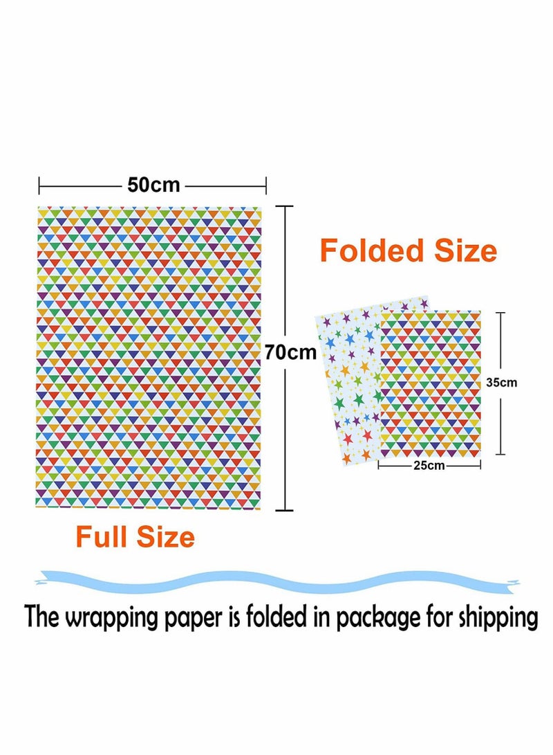 SYOSI Gift Wrapping Paper, Happy Birthday Wrapping Paper Recycled Gift Wrapping Paper, Birthday Wrap Paper with Tags Ribbons Sticker Double for Birthday, Bridal Baby Shower, Graduations, Boy, Girl - Image 2