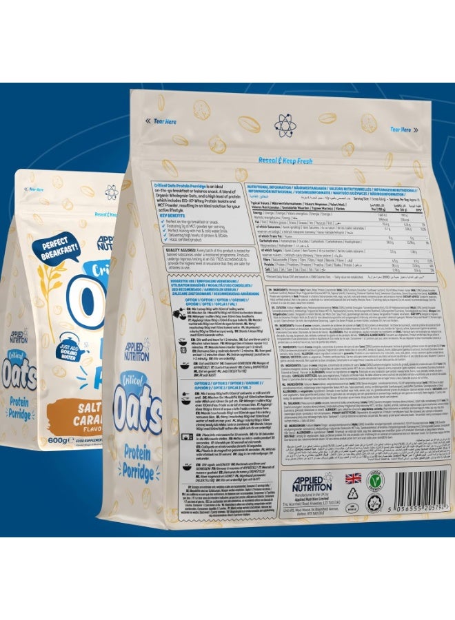 أبلايد نيوتريشن عصيدة الشوفان المتقدمة الغنية بالبروتين من أبلايد نيوتريشن - مزيج مسحوق بروتين مصل اللبن مع الشوفان الكامل (600 غرام - 10 حصص) (كراميل مملح) - Image 2