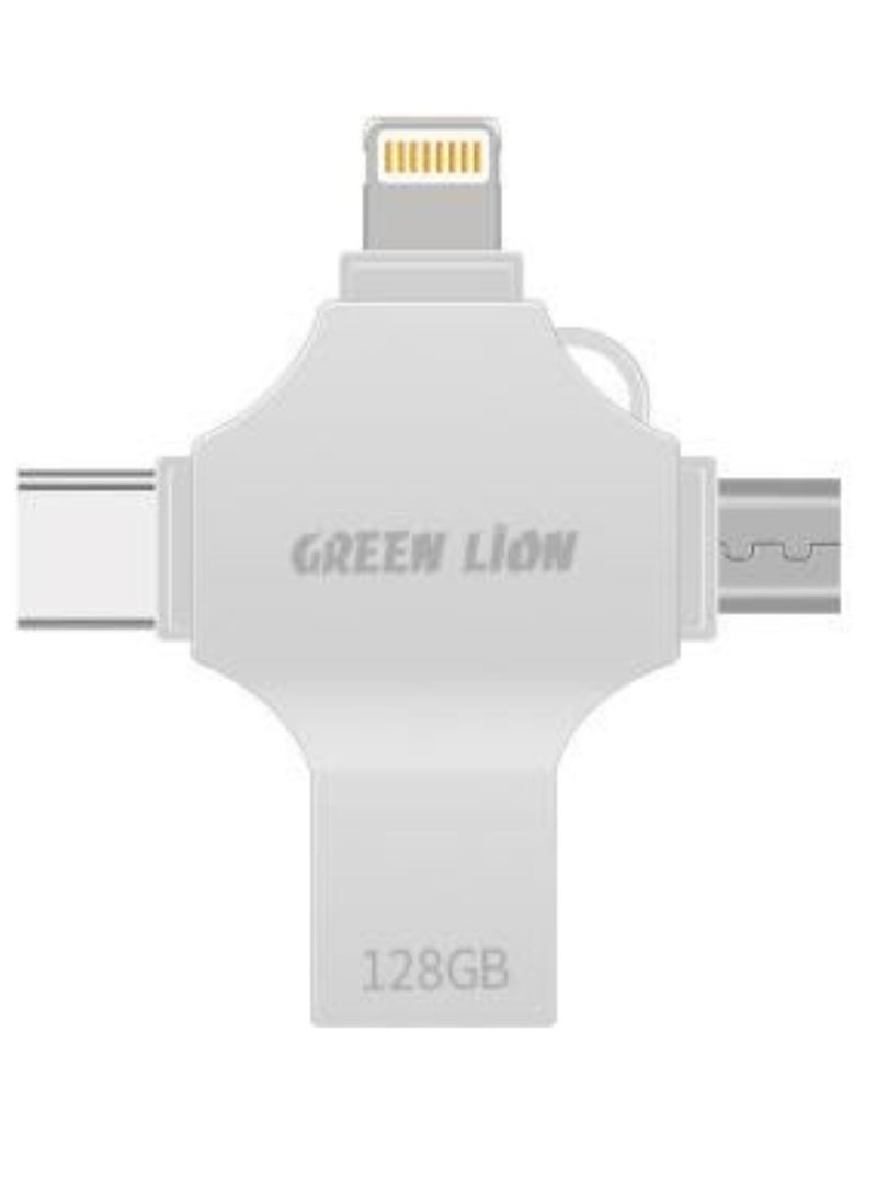 GreenLion 4-in-1 USB Flash Drive 128GB - Silver  - Image 2
