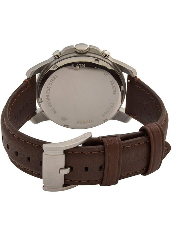 FOSSIL Fossil Men's Watch Imported waterproof Leather Quartz Watch -FS4735  - Image 2