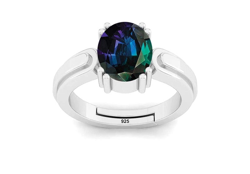 Sidharth Gems Lab Certified Alexandrite 925 Sterling Silver Adjustable Ring Excellent Quality AAA++ 15.25 Ratti / 14.72 Carat Gemstone - Image 1