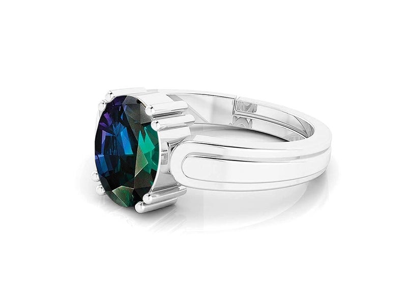 Sidharth Gems Lab Certified Alexandrite 925 Sterling Silver Adjustable Ring Excellent Quality AAA++ 15.25 Ratti / 14.72 Carat Gemstone - Image 3