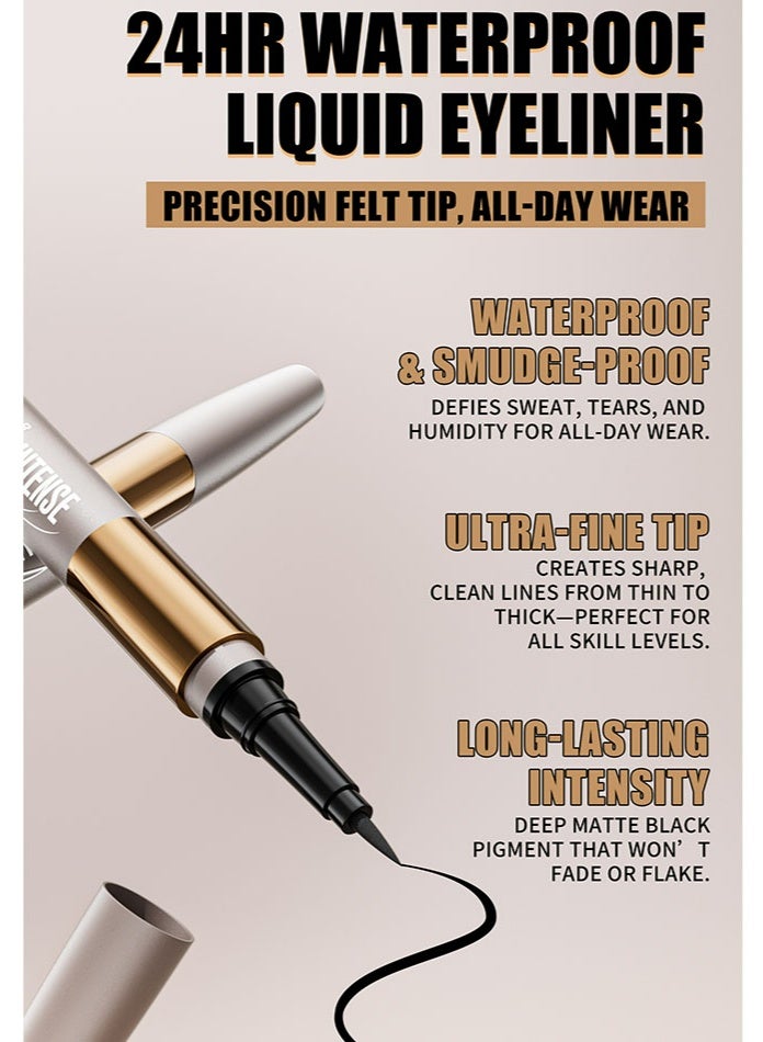 Cross-border best-selling mascara + eyeliner duo set - Waterproof and sweat-resistant, long and curled eyeliner - Image 5