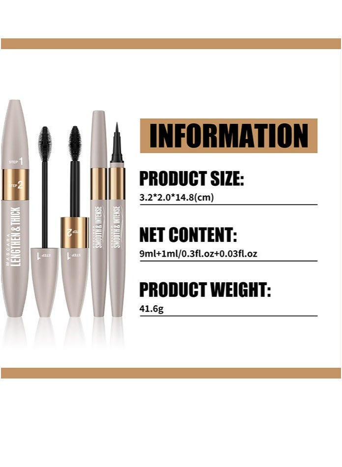 Cross-border best-selling mascara + eyeliner duo set - Waterproof and sweat-resistant, long and curled eyeliner - Image 4