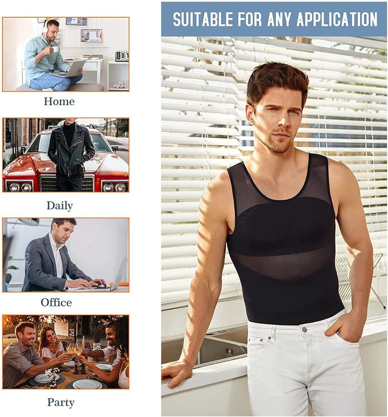 كلاراكو قميص كلاركو الضاغط للرجال، بطن مسطح وظهر مستقيم، نسيج مسامي، سترة رياضية للياقة البدنية والجري - Image 2