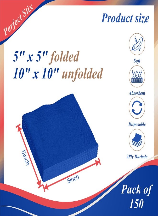 Perfect Stix 2ply Beverage Napkins American Colors,50 Red,50 White,50 Blue-150ct - Image 2