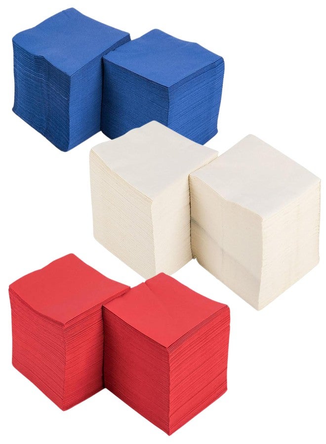 Perfect Stix 2ply Beverage Napkins American Colors,50 Red,50 White,50 Blue-150ct - Image 1