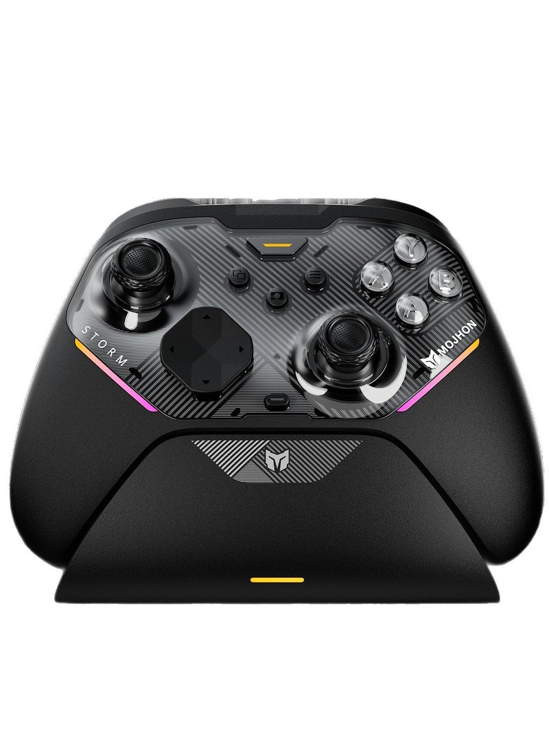 BIGBIG WON Professional Gamepad BIGBIG WON GALE 2 Wireless Gaming Controller with Charging Dock, Tri-Mode Connectivity Wired/Bluetooth/2.4G for Switch1/2 / PC / Android / iOS / TV / IVI / Tablets with TMR Hall Joystick, Dual-Mode Triggers, 1000mAh Battery, 1000Hz Polling Rate, 6-Axis Gyroscope, 16 Mechanical Buttons Crisper Clicks, 4 Programmable Back Buttons, RGB Lights - Image 1