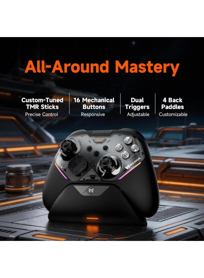BIGBIG WON Professional Gamepad BIGBIG WON GALE 2 Wireless Gaming Controller with Charging Dock, Tri-Mode Connectivity Wired/Bluetooth/2.4G for Switch1/2 / PC / Android / iOS / TV / IVI / Tablets with TMR Hall Joystick, Dual-Mode Triggers, 1000mAh Battery, 1000Hz Polling Rate, 6-Axis Gyroscope, 16 Mechanical Buttons Crisper Clicks, 4 Programmable Back Buttons, RGB Lights - Image 3