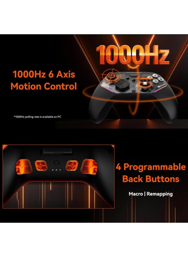 BIGBIG WON Professional Gamepad BIGBIG WON GALE 2 Wireless Gaming Controller with Charging Dock, Tri-Mode Connectivity Wired/Bluetooth/2.4G for Switch1/2 / PC / Android / iOS / TV / IVI / Tablets with TMR Hall Joystick, Dual-Mode Triggers, 1000mAh Battery, 1000Hz Polling Rate, 6-Axis Gyroscope, 16 Mechanical Buttons Crisper Clicks, 4 Programmable Back Buttons, RGB Lights - Image 5