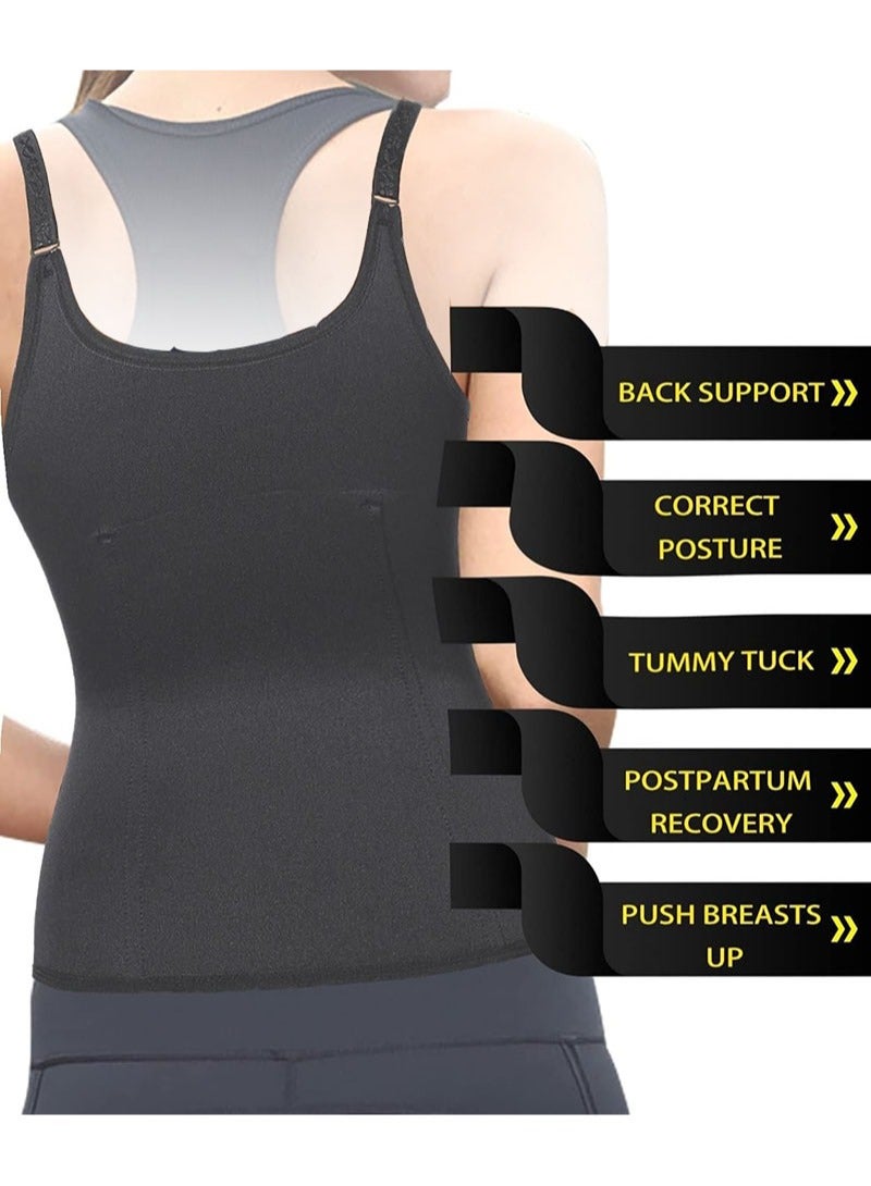 AGD Women's Zippered Waist Trainer Corset Workout Corset Black - Image 5