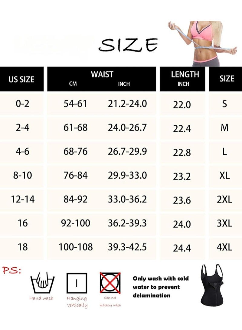 AGD Women's Zippered Waist Trainer Corset Workout Corset Black - Image 3