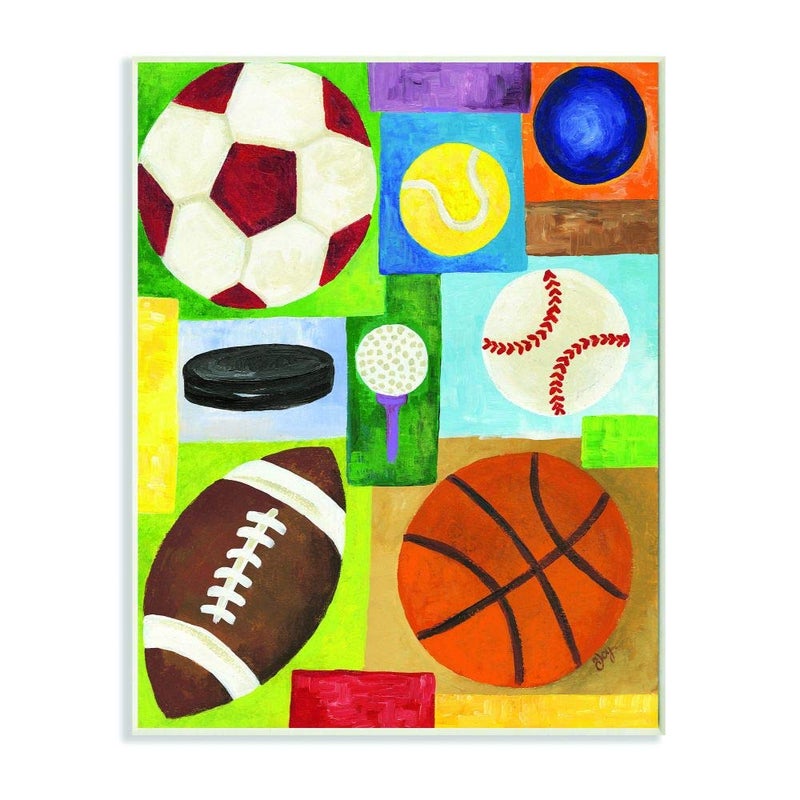 The Kids Room by Stupell Stupell Industries MultiSport Rectangle Wall Plaque 10 x 15 MultiColor