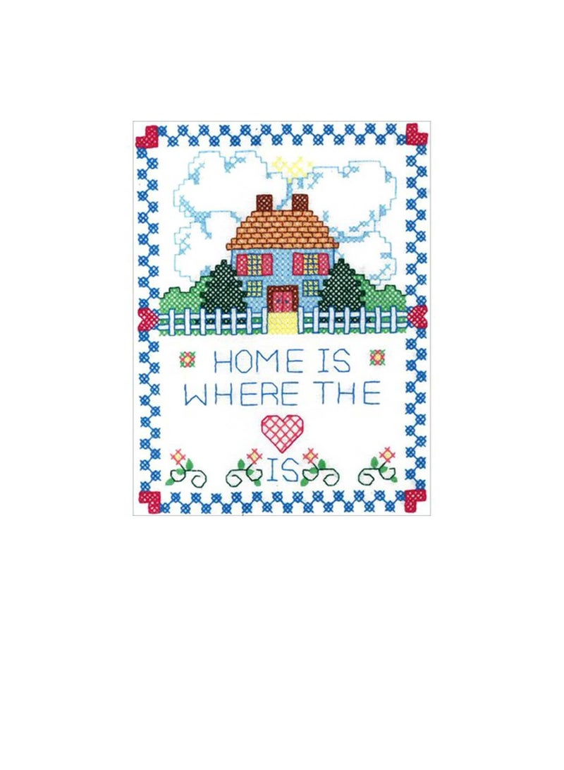 Bucilla Stamped Embroidery Kit 8in x 10in Home Is Where The Heart It - Image 2