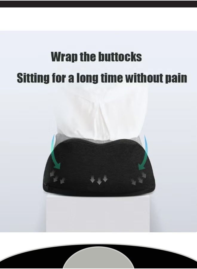 Generic - Seat Cushion – Office Chair Cushion – Non-Slip Gel & Memory Foam Coccyx Cushion for Tailbone Pain - Desk Chair Car Seat Cushion Driving - Sciatica & Back Pain Relief（Black） - Image 1