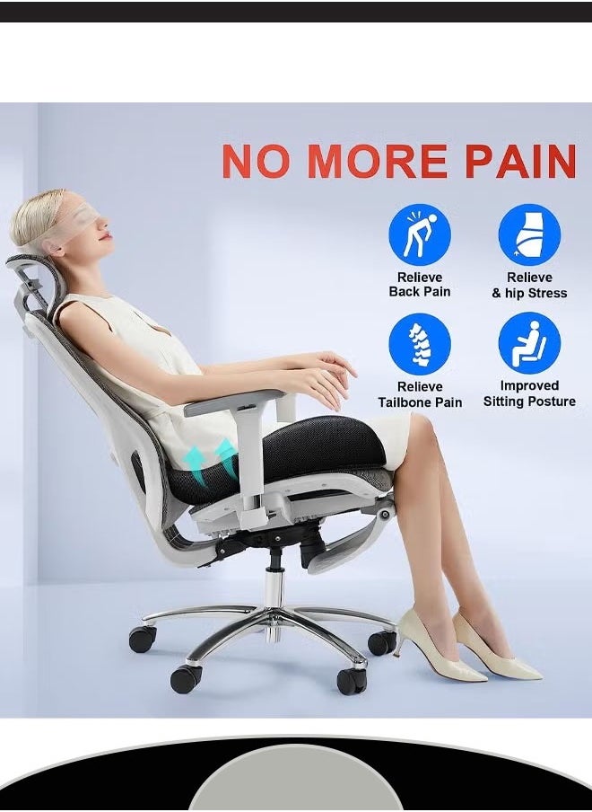 Generic - Seat Cushion – Office Chair Cushion – Non-Slip Gel & Memory Foam Coccyx Cushion for Tailbone Pain - Desk Chair Car Seat Cushion Driving - Sciatica & Back Pain Relief（Black） - Image 1