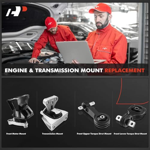 A-Premium 4PCS Engine Motor Mount Transmission Mount and Torque Strut Mount Set Compatible with Honda Civic 2006 2007 2008 2009 2010 2011 L4 1.8L, Coupe Sedan Automatic Transmission - Image 2