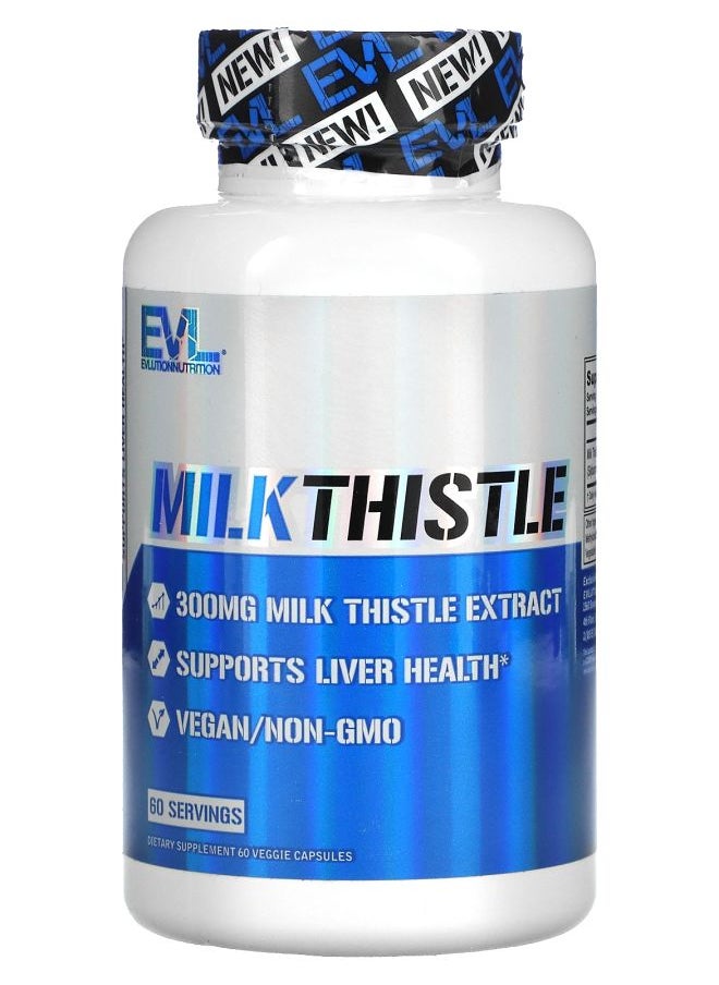 EVLUTION NUTRITION Milk Thistle 300 mg 60 Veggie Capsules 