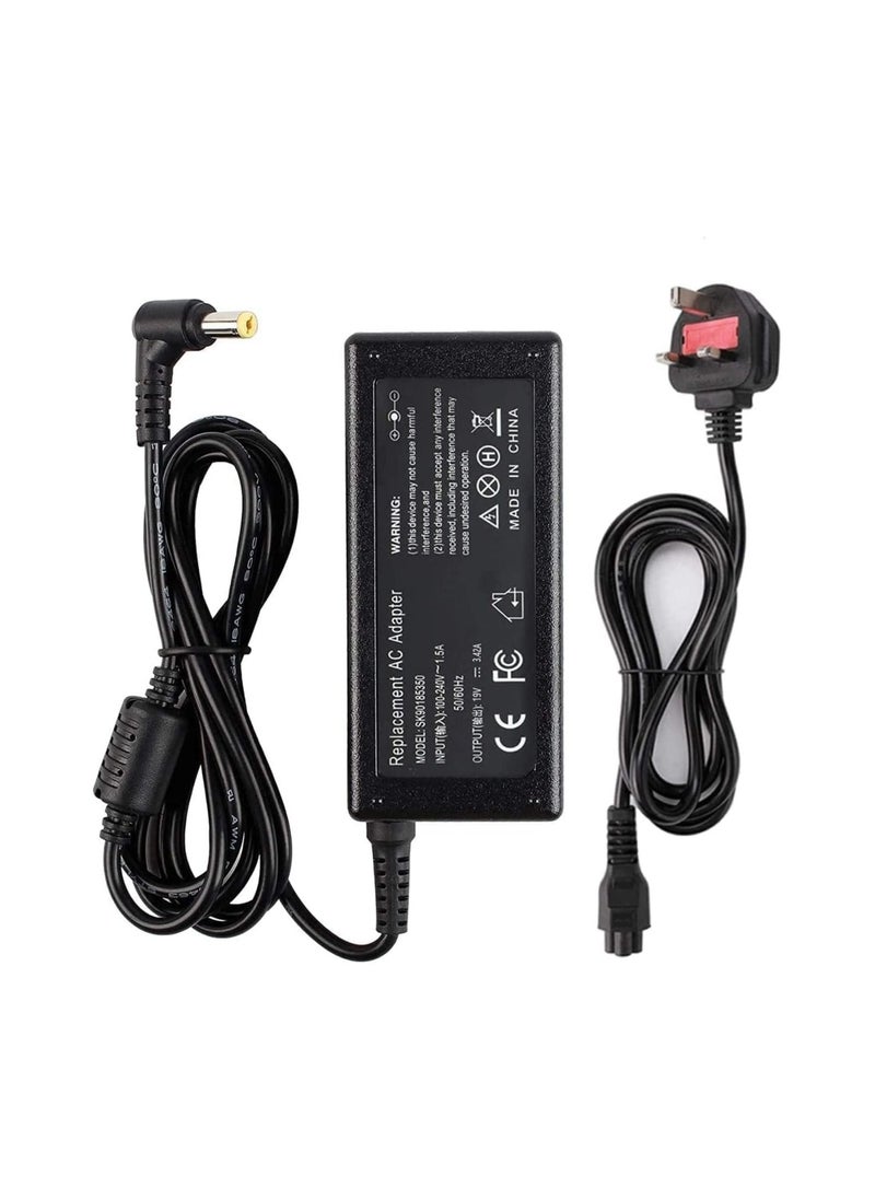 Generic - 65W Laptop Charger For Acer Aspire Power Adapter (19V 3.42A) with Power Cord For A315 A515 A517 E1 E5 E14 E15 ES14 ES15 F15 F5 M3 M5 V3 V5 V7 V14 V15 V17 ect, Yellow-Tips Size (5.5x1.7mm) - Image 1