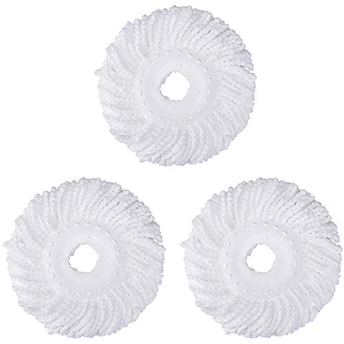 DANGSHAN 3 Pack Mop Head Replacement Spin Mop Replacement Head Microfiber Spin Mop Refills Easy Cleaning Round Shape Standard Size - Image 1