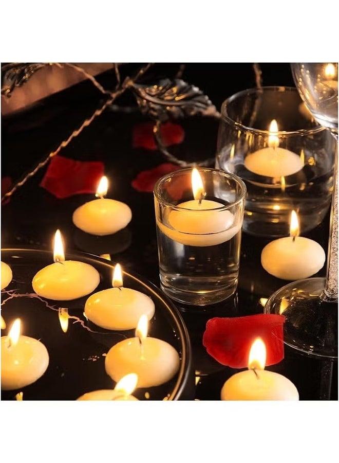 واي جيه 30 قطعة 1.5 "شموع عائمة غير معطرة للقطع المركزية شموع عائمة دافئة شموع عائمة لزينة حفلة زفاف (أبيض) - Image 5