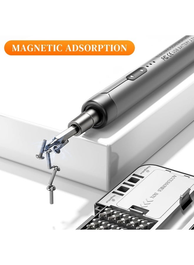 HASTHIP® Precision Screwdriver Set, 46 in 1 Precision Mini Electric Screwdriver with 38 Bits & 6 Pry Tools Tool Box, Multifunction Magnetic Driver Bit Set, USB Rechargeable for Phone, Camera, Watch - Image 5