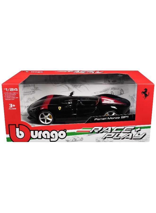 Bburago سيارة ببراغو فيراري ريس آند بلاي فيراري مونزا SP1 مصنوعة من المعدن (أسود/أحمر، 1:24) - Image 1