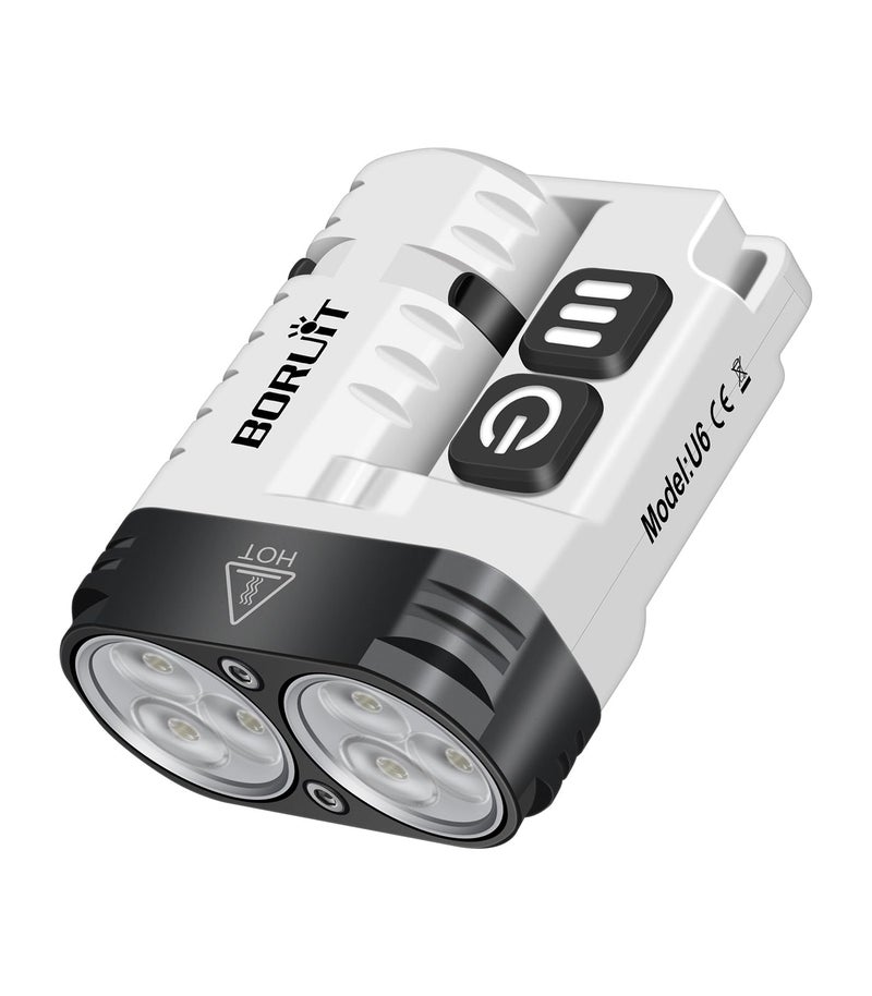 BORUIT U6 Small Flashlights Powerful, Super Bright Mini EDC Flashlight USB C Rechargeable Led Pocket Clip Flash Light with Keychain, Magnetic, Lanyard, IP68 Waterproof - Image 1