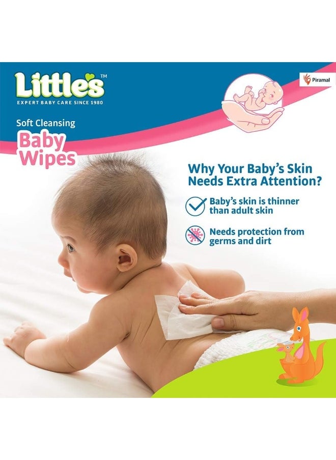 Little's - Little's Soft Cleansing Baby Wipes Lid, 80 Wipes (Pack of 2) - Image 1