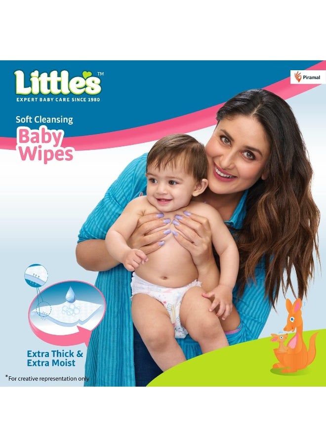 Little's - Little's Soft Cleansing Baby Wipes Lid, 80 Wipes (Pack of 2) - Image 1