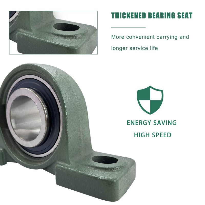DEEPDREAM UCP213-40 Pillow Block Bearing - Pack of 2 Chrome Steel Bearings with 2 1/2" Bore, Self Alignment - Image 5