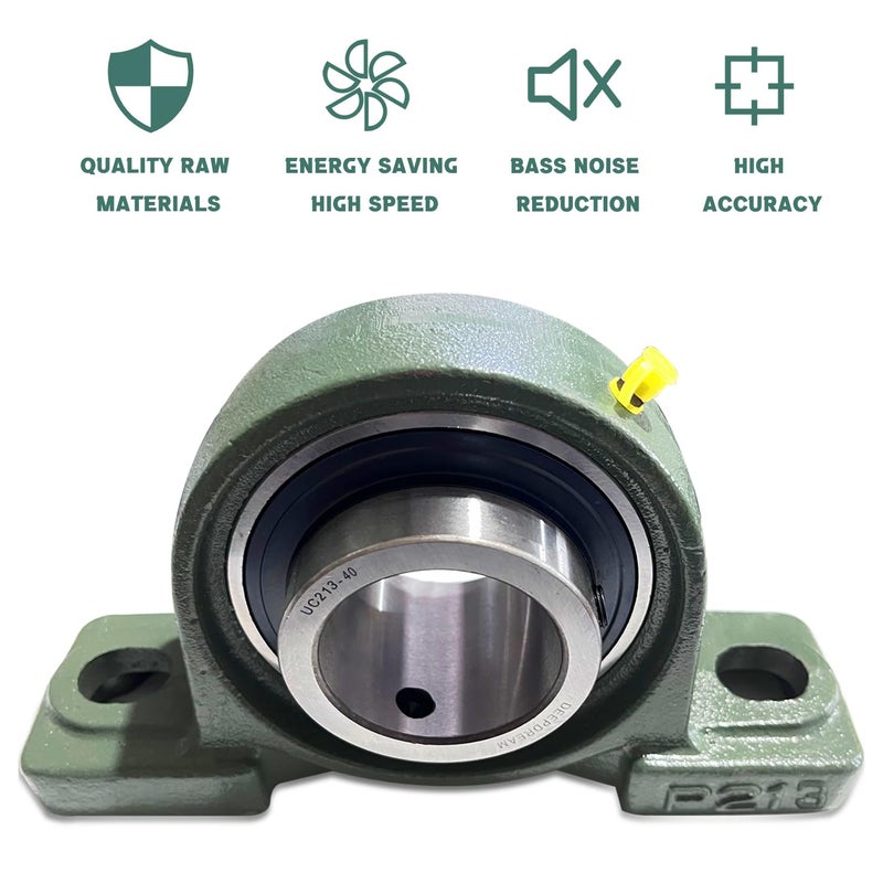DEEPDREAM UCP213-40 Pillow Block Bearing - Pack of 2 Chrome Steel Bearings with 2 1/2" Bore, Self Alignment - Image 4