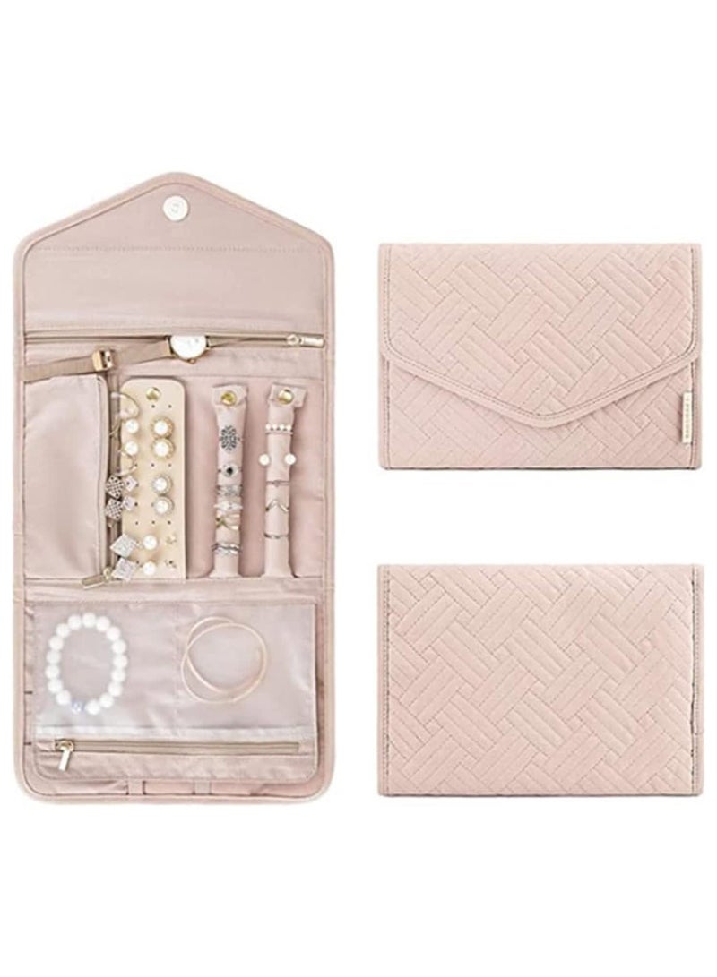 LIMOS Travel Jewelry Organizer Foldable Lightweight Jewelry Storage Case with Zipper Portable Large Capacity - Image 1