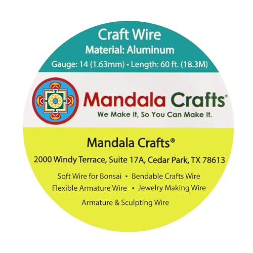 Mandala Crafts 14 Gauge Anodized Aluminum Craft Wire for Jewelry Making - 60 FT Colored Flexible Silver Tone Wire - Bendable for Bonsai Armature Crafting Sculpting - Image 3