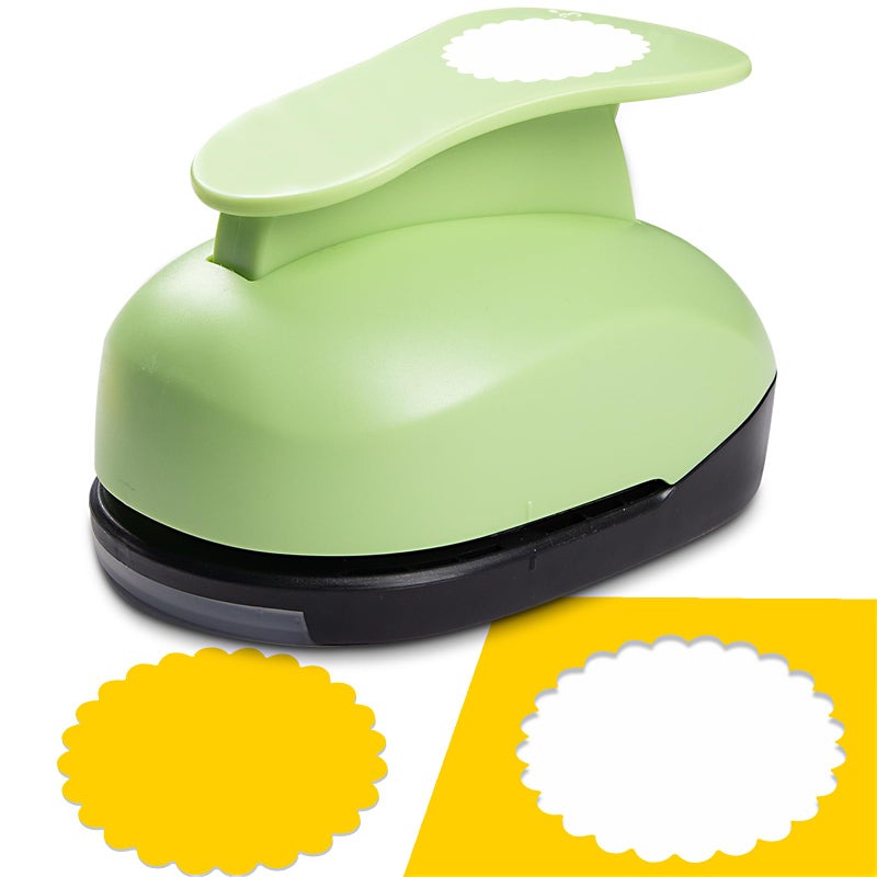 HKKYO Scalloped Circle Punch, Scalloped Circle Paper Punch, ScallopedHole Punches, Wave Circles Craft Punches, 2.8 Inch Hole Puncher Shape, Wave Circles Puncher for Paper Crafts Scrapbook Card Making - Image 1
