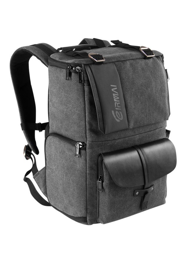 Generic Rima Digital Camera Bag Canvas Casual Photography Backpack Geography Backpack Computer Bag-Color:Grass Green  - Image 2