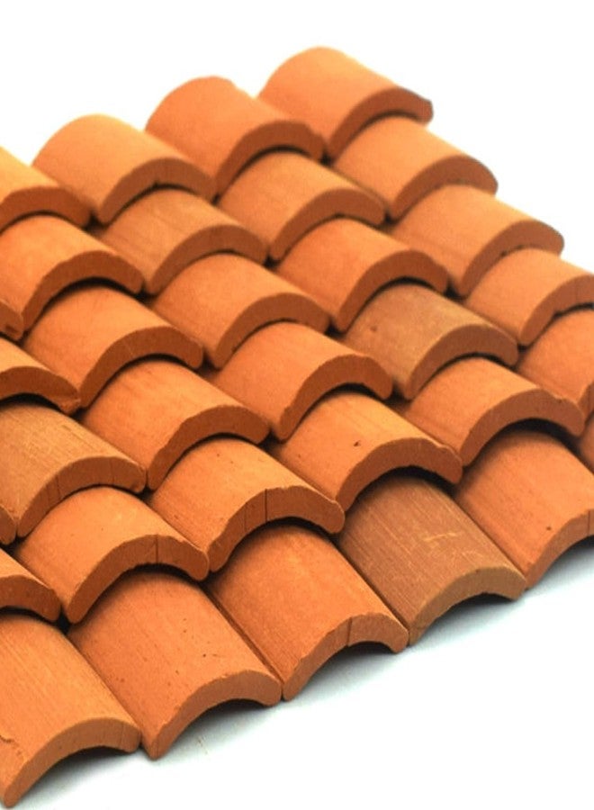 Vaguelly 80 PCS Mini Bricks Roof Tiles, 1:16 Tiny Red Bricks Miniature Model Cement Bricks Set, Stone Dollhouse/Railway/Landscaping Building Set, 17 x 16 x 2mm - Image 1