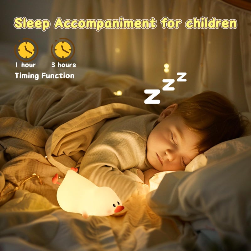 ZKLiLi Night Light for Kids Lamp, 16 Colors Lamp Cute, Dimmable Baby Night Lights for Nursery,Silicone Rechargeable Nightlight for Kids Room, Kawaii Room Decor (Duck) - Image 4