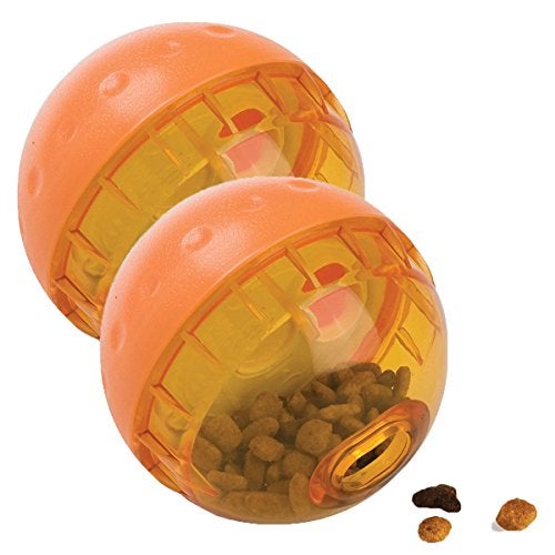 Our Pets OurPets IQ Treat Ball Interactive Food Dispensing Dog Toy 4 Inches 2 Packcolors may vary - Image 1