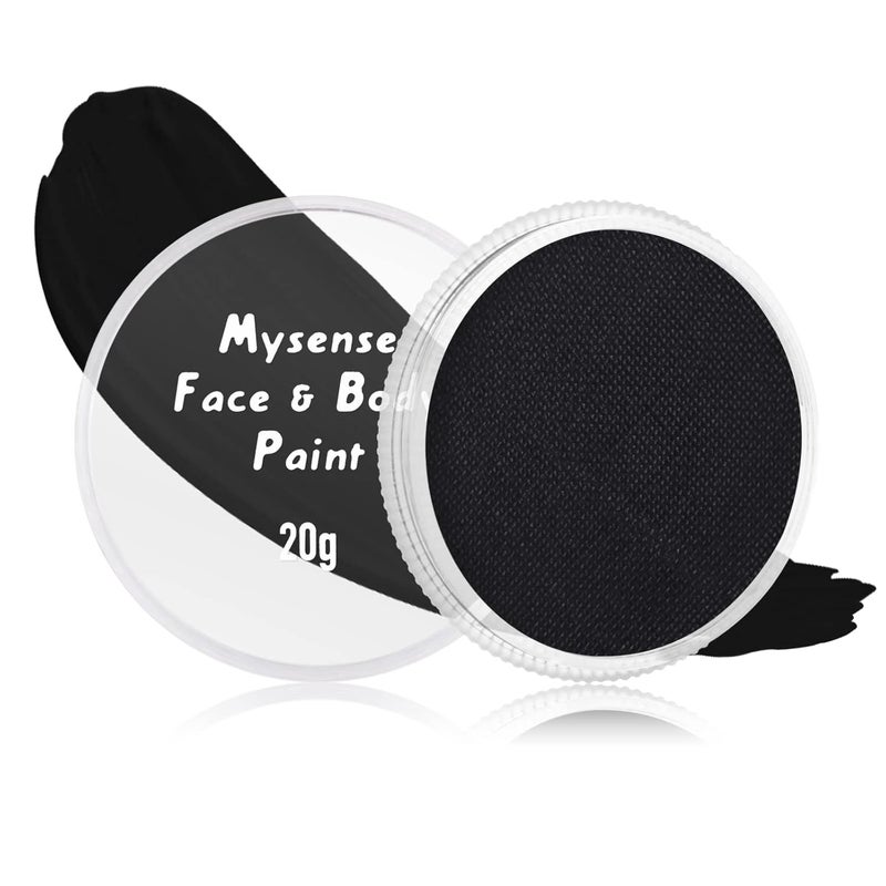 Mysense Mysense Black Face Body Paint Makeup,Water Activated Painting for Adults Children Sugar Skull Day of the Dead Skeleton Joker Ghost Zombie Cosplay SFX Costume Festivals Halloween,20g 