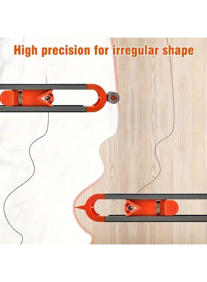 Orange Contour Gauge With Locking Pencils Precision Woodworking Measuring Tool For Template Making - Image 3