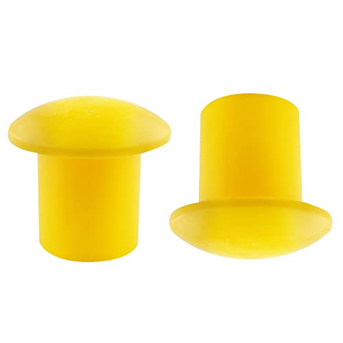 JCBIZ 12pcs Plastic Reinforced Protective Cap Yellow Safety Mushroom Survey Rebar Cap for Diameter 10-25mm Reinforcement - Image 2